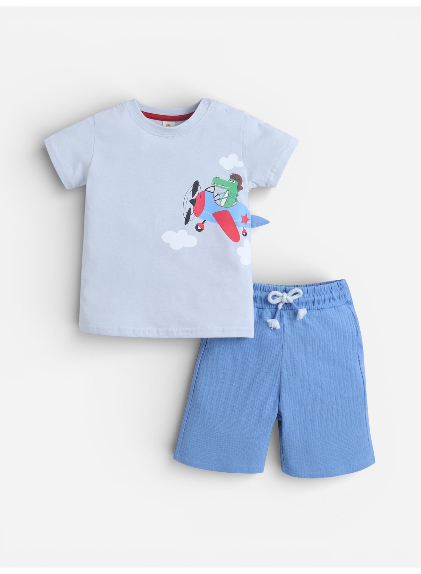 victor and jane Infant Boys’ 2-Piece Set – Aeroplane Graphic T-Shirt & Drawstring Shorts